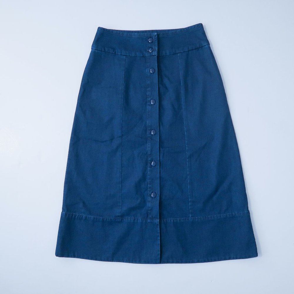 A.P.C. denim button front aline midi skirt sz. 38 - Picture 1 of 8